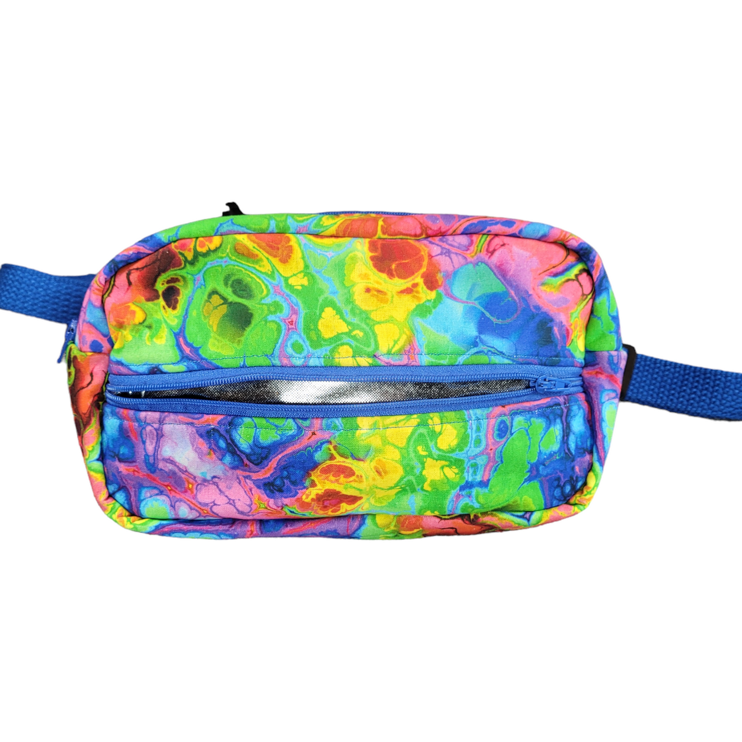 Rainbow Oil-spill Silver Splash Fanny Pack