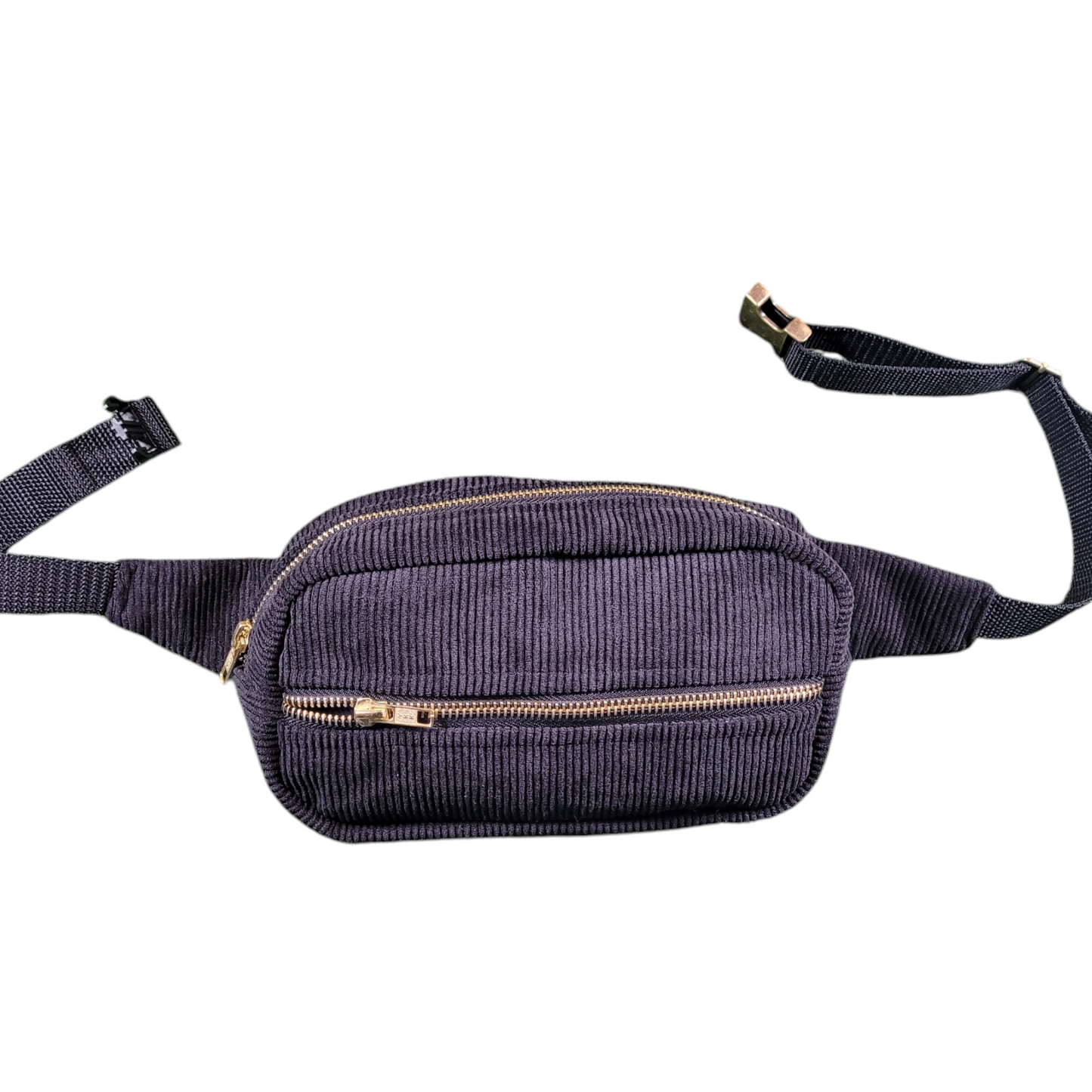 Black Corduroy Fanny Pack