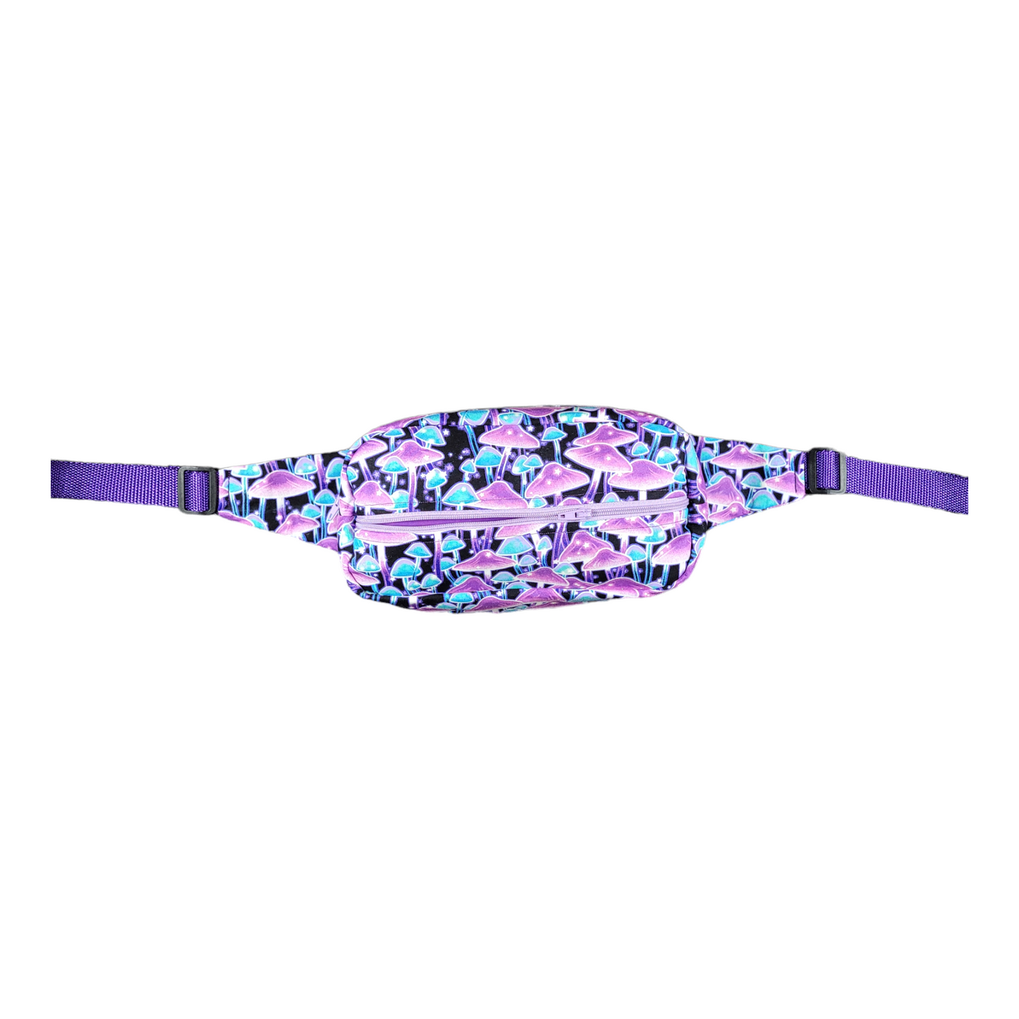 GLOW-IN-THE-DARK Purple Mushroom Fanny Pack