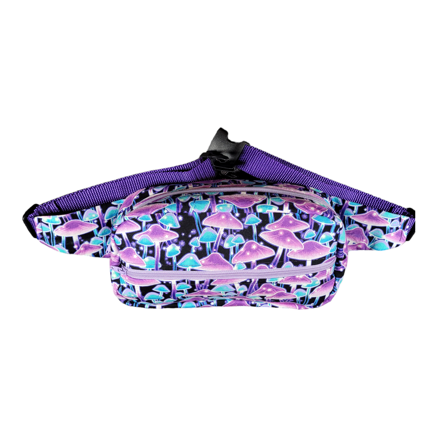 GLOW-IN-THE-DARK Purple Mushroom Fanny Pack