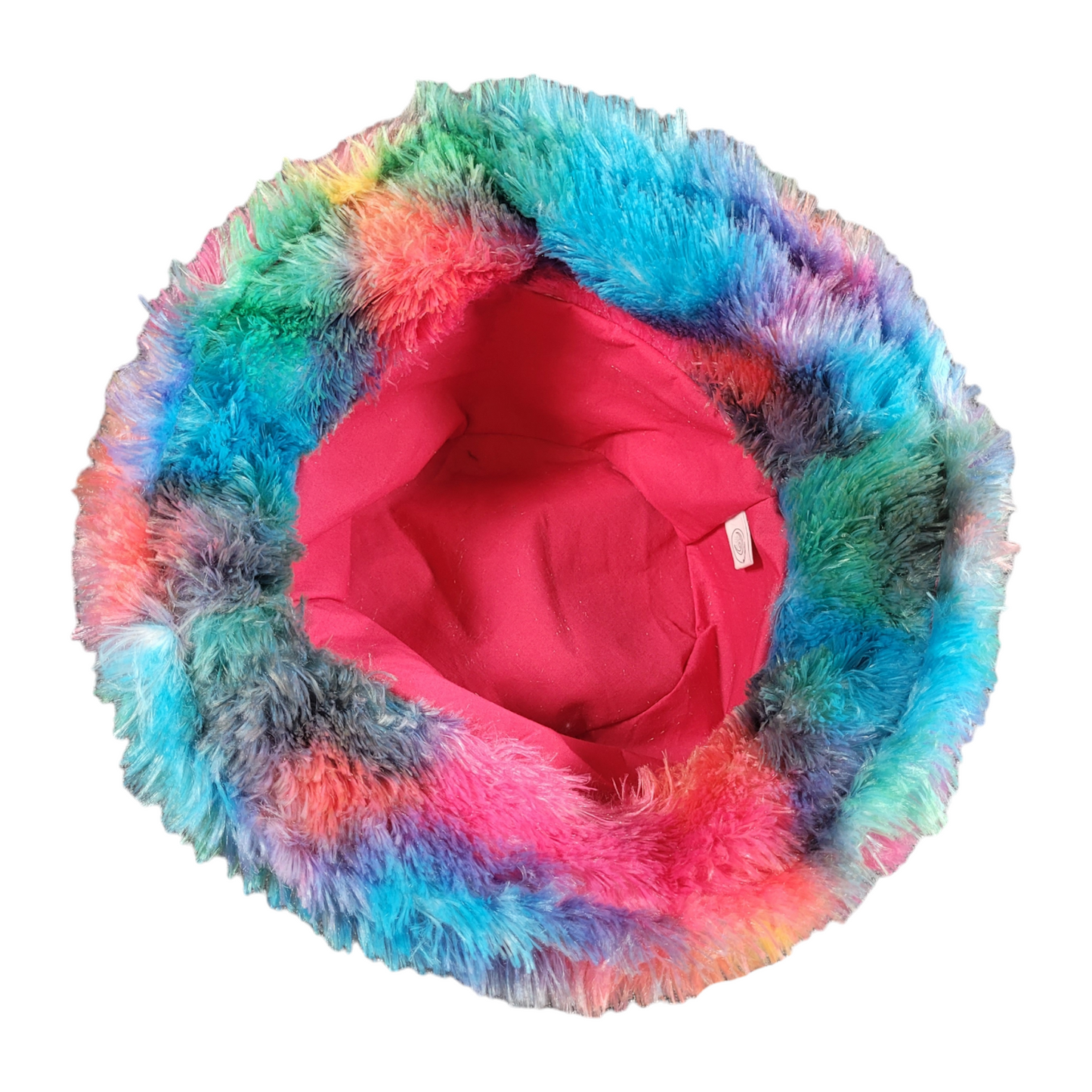 Fuzzy Rainbow Bucket Hat