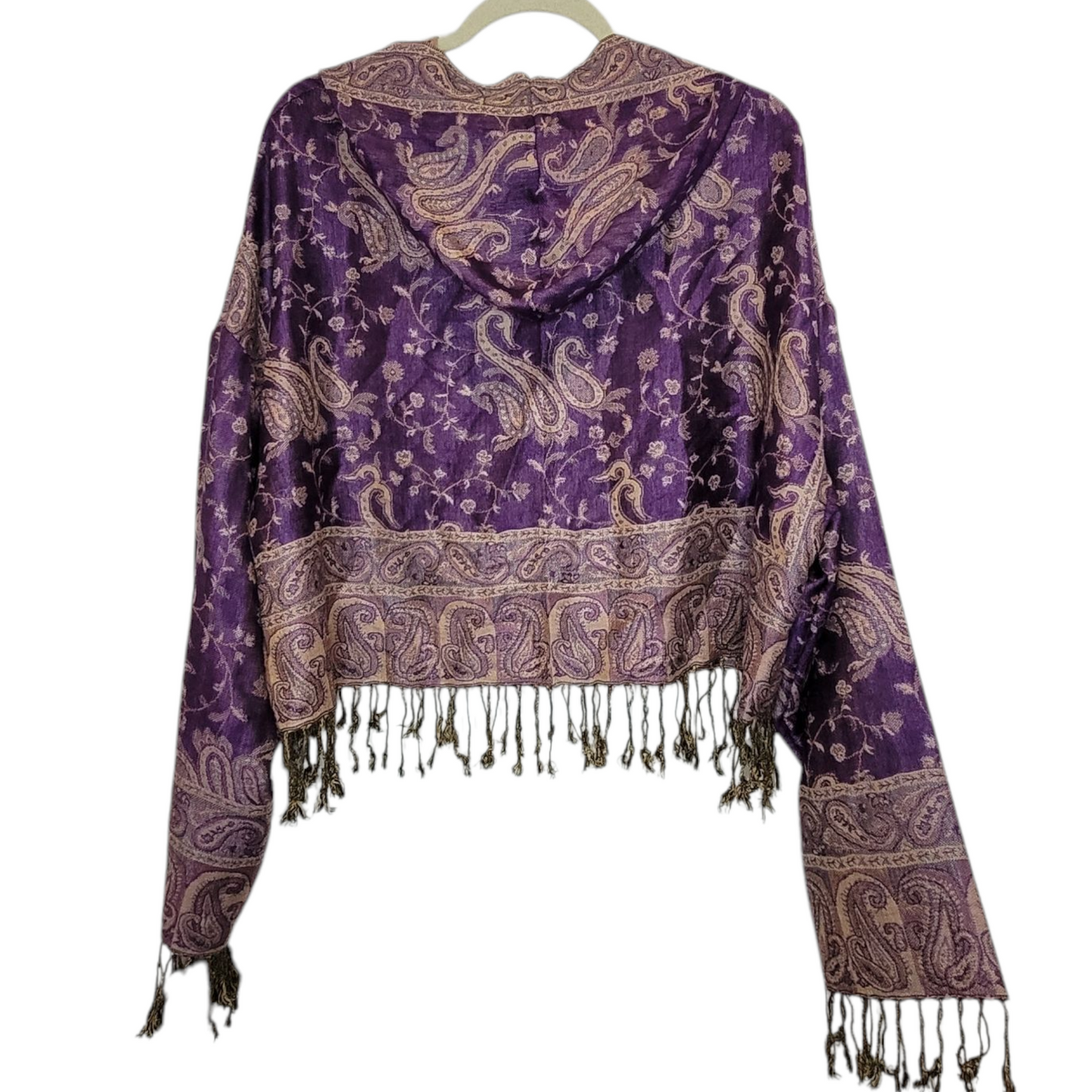 Paisley Plum - Cropped Pashmina Hoodie