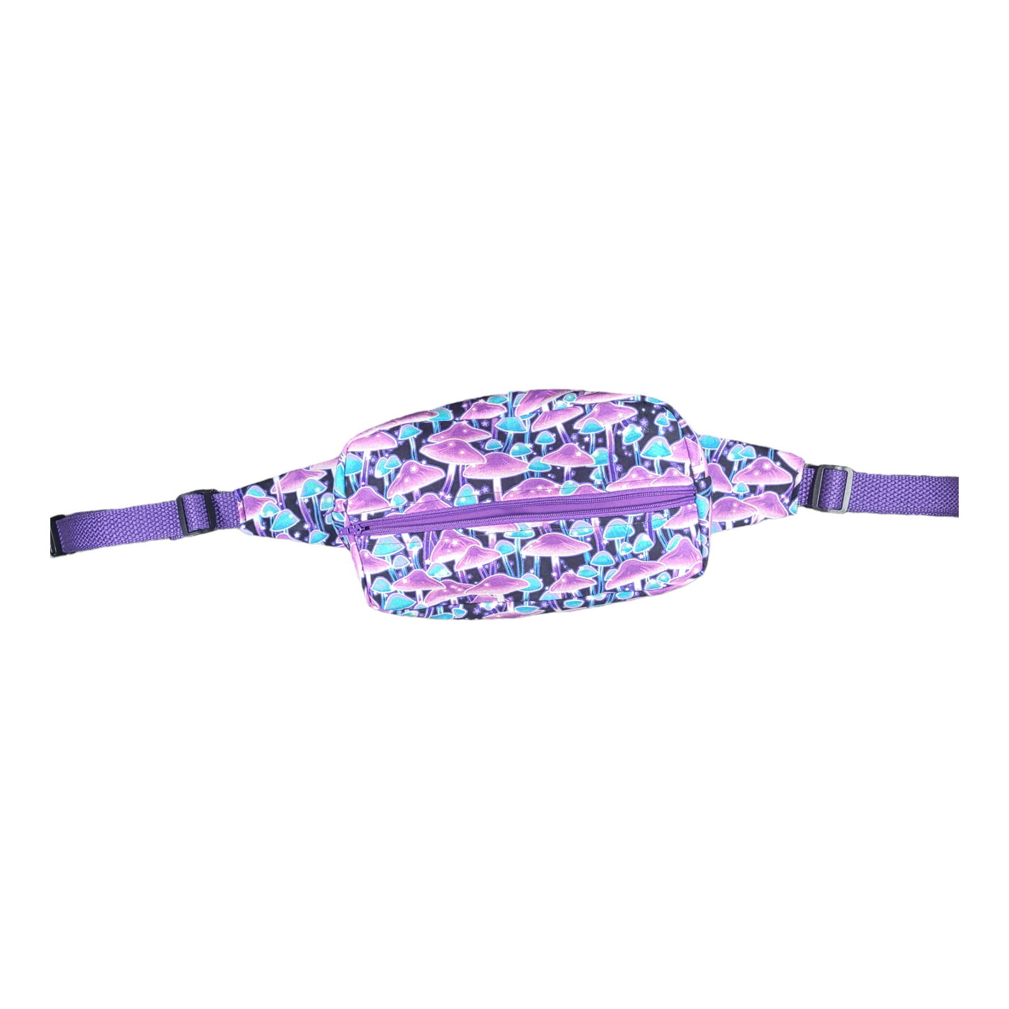 GLOW-IN-THE-DARK Purple Mushroom Fanny Pack