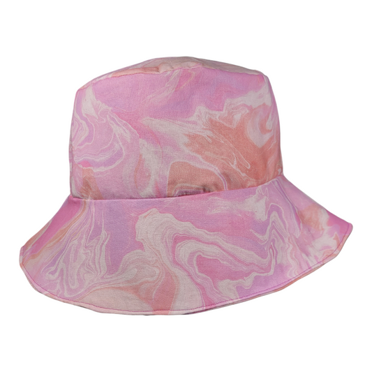 Pink Marble Swirl Bucket Hat