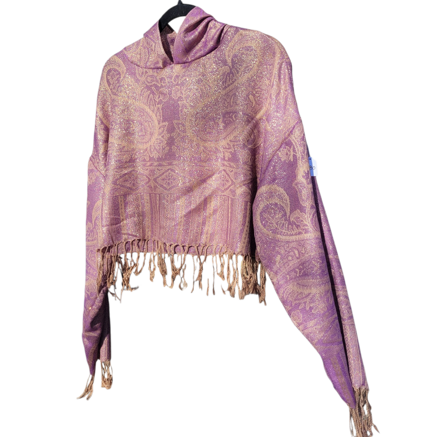 Purple/Gold Pashmina Hoodie - Cropped