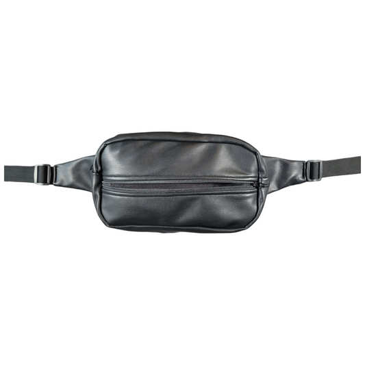 Faux Leather Black Fanny Pack