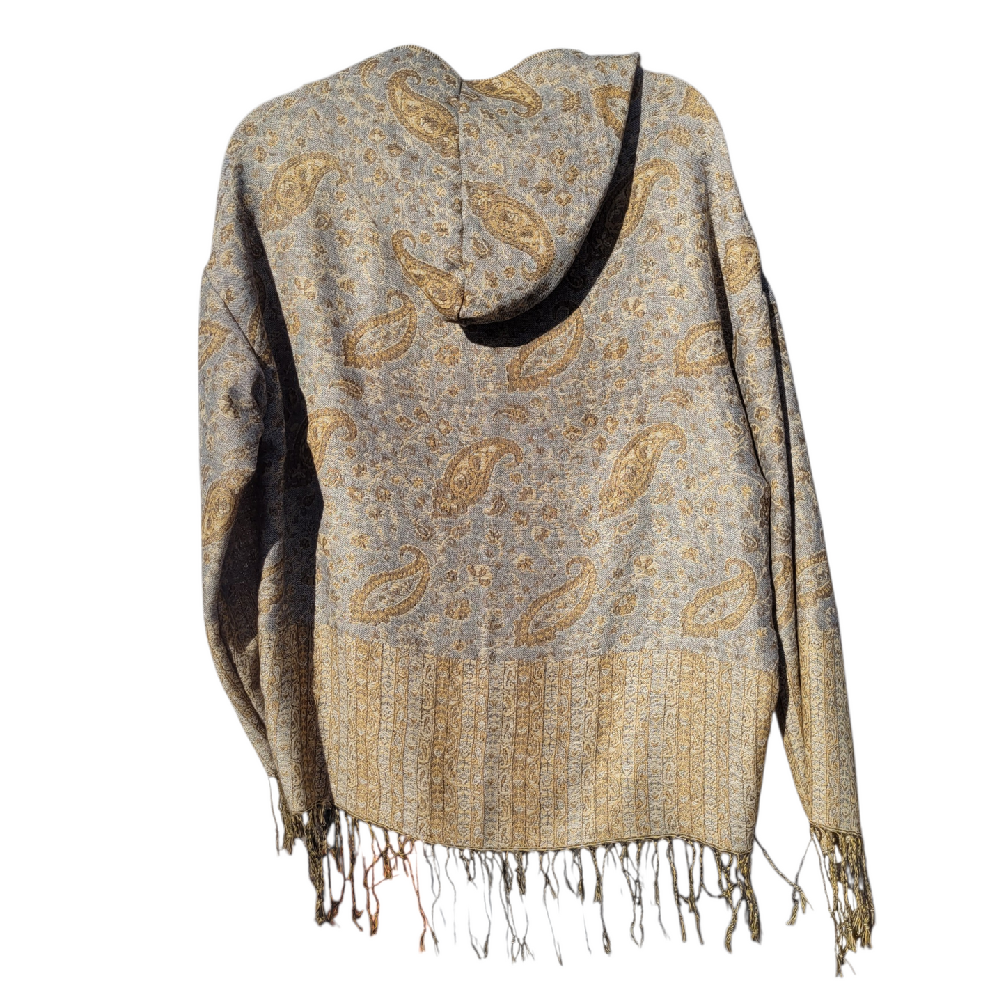 Grey Pashmina Hoodie - Full Length