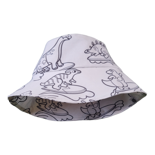 Color Me - Surfing Dinos Bucket Hat