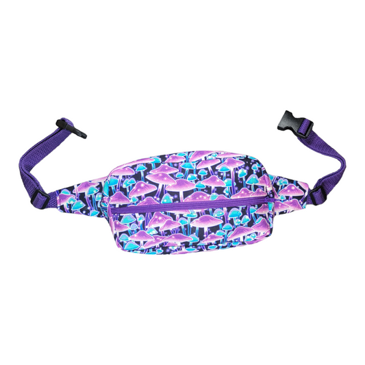 GLOW-IN-THE-DARK Purple Mushroom Fanny Pack