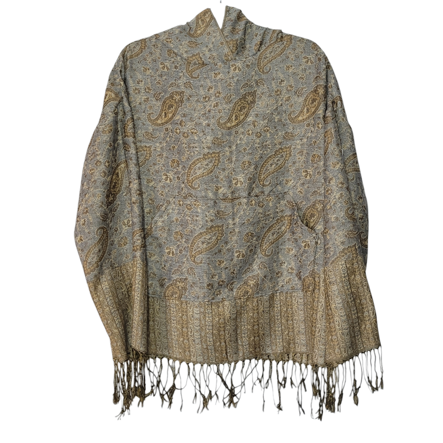 Grey Pashmina Hoodie - Full Length