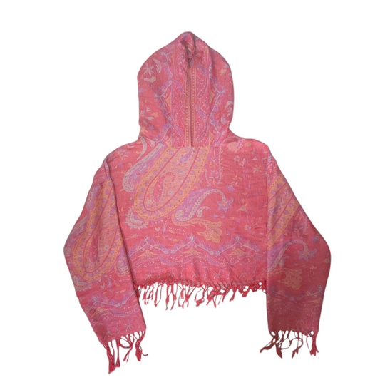 Paisley Saffron - Cropped Pashmina Hoodie