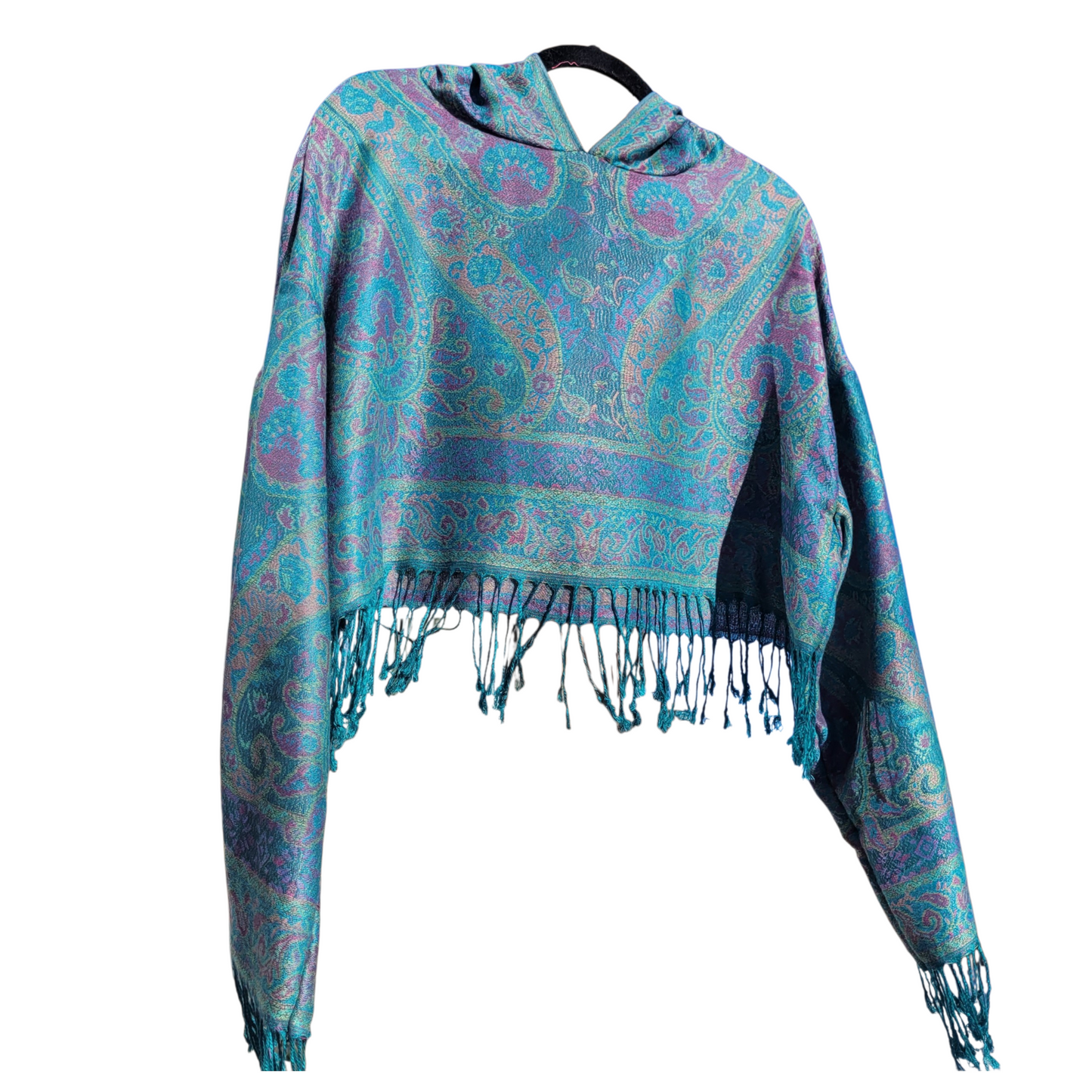 Blue Pashmina Hoodie- Cropped