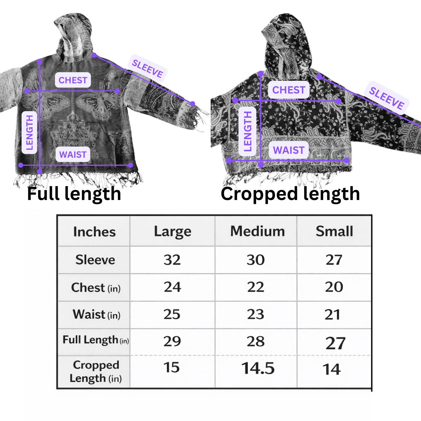 Purple Pashmina Hoodie - Cropped