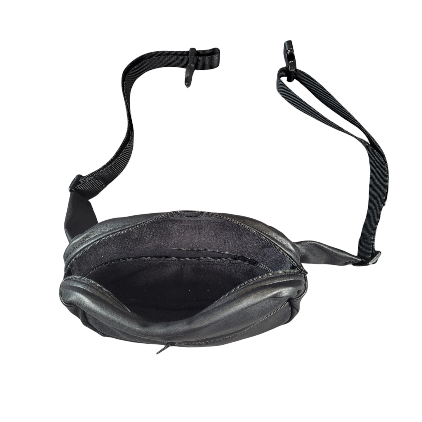 Faux Leather Black Fanny Pack